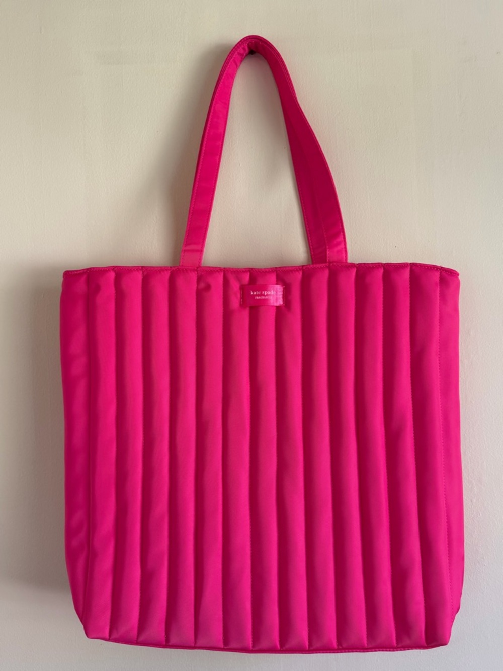 Kate Spade Fragrances Hot Pink Quilted Tote Bag NWOT